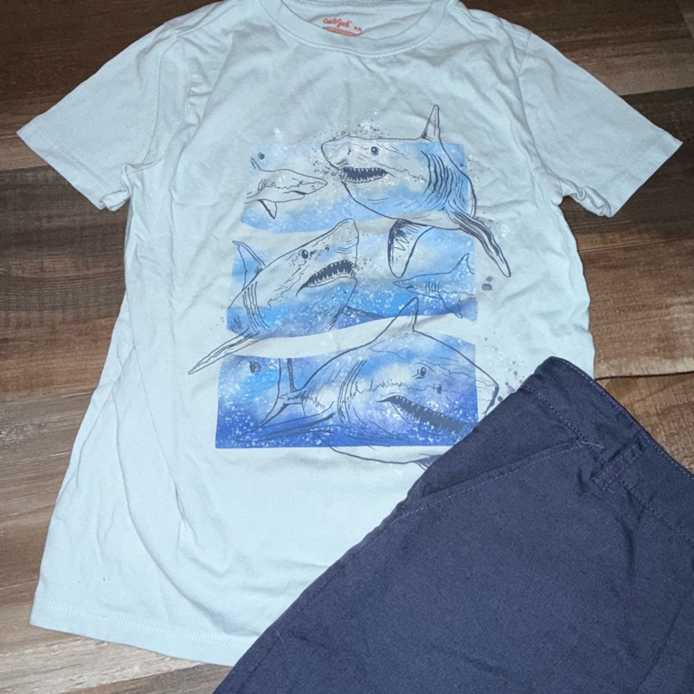 Cat & Jack Kids Shark Tee and Navy Shorts Set - Picture 3 of 3